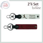MiaWiki Futbol Figürlü İsme Özel Anahtarlık Seti, Tek Ebat, MH-KAN-39327x2, beyaz-bordo, erkek-çocuk