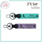 MiaWiki Futbol Temalı Deri Anahtarlık Takımı, Standart, MH-KAN-39586x2, turkuaz-mor menekşe, erkek