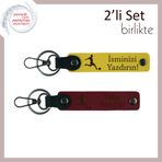 MiaWiki Futbol Temalı İsme Özel 2'li Deri Anahtarlık, Standart, MH-KAN-39543x2, sarı-bordo, üniseks-yetişkin