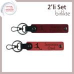 MiaWiki Futbol Topu Figürlü 2'li Deri Anahtarlık, Standart, MH-KAN-39353x2, bordo-nar çiçeği, üniseks-yetişkin
