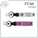 MiaWiki Gemi Dümeni Motifli Anahtarlık Takımı, Tek Ebat, MH-KAN-36441x2, beyaz-pembe, üniseks-yetişkin