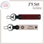 MiaWiki Gemi Figürlü Deri Anahtarlık Seti Bordo-Pudra, Tek Ebat, MH-KAN-36460x2, bordo-pudra, üniseks-yetişkin