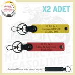 MiaWiki Hediye Deri x2 Anahtarlık Bikerlar İçin, Standart, MH-KAN-MT-9984x2, Nar Çiçeği-Sarı-siyah, üniseks-yetişkin