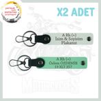 MiaWiki Hız Tutkunlarına Özel İsim Plaka Anahtarlık Set, Standart, MH-KAN-MT-4379x2, Yeşil-Beyaz, üniseks-yetişkin