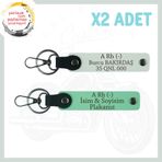 MiaWiki Hız Tutkunlarına Özel İsim Plaka Anahtarlık Set, Standart, MH-KAN-MT-4979x2, Yeşil-Beyaz, üniseks-yetişkin