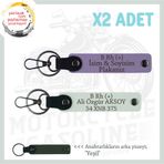 MiaWiki İsim Plaka B Rh (+) Kan Grubu Anahtarlık, Standart, MH-KAN-MT-7844x2, Mor Menekşe-Beyaz-yeşil, üniseks-yetişkin