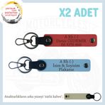 MiaWiki İsim Plaka Kan Grubu Kişiye Özel Anahtarlık Set, Standart, MH-KAN-MT-6944x2, Nar Çiçeği-Gök Mavi-sütlü kahve, üniseks-yetişkin