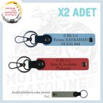 MiaWiki İsim Plaka Kan Grubu Kişiye Özel Anahtarlık Set, Standart, MH-KAN-MT-9941x2, Nar Çiçeği-Gök Mavi-gri, üniseks-yetişkin