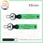 MiaWiki İsim Plaka Kan Grubu Motosiklet Anahtarlık, Standart, MH-KAN-MT-10536x2, Fıstık Yeşil-lacivert, üniseks-yetişkin