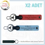 MiaWiki İsim Plaka Kan Grubu Özel Anahtarlık Set, Standart, MH-KAN-MT-10942x2, Nar Çiçeği-Gök Mavi-lacivert, üniseks-yetişkin