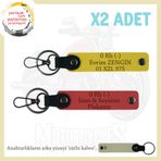 MiaWiki İsim Plaka Kan Grubu Yazılı Deri Anahtarlık, Standart, MH-KAN-MT-10985x2, Nar Çiçeği-Sarı-sütlü kahve, üniseks-yetişkin
