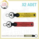 MiaWiki İsim Plaka Kan Grubu Yazılı Deri Anahtarlık, Standart, MH-KAN-MT-5985x2, Nar Çiçeği-Sarı-sütlü kahve, üniseks-yetişkin