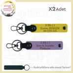 MiaWiki İsim Plaka ve 0 Rh (-) Kan Grubu Anahtarlık, Standart, MH-KAN-MT-10888x2, Mor Menekşe-Sarı-lacivert, üniseks-yetişkin