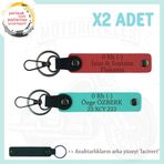 MiaWiki İsim Plaka ve 0 Rh (-) Kan Grubu Anahtarlık x2, Standart, MH-KAN-MT-10995x2, Nar Çiçeği-Turkuaz-lacivert, üniseks-yetişkin