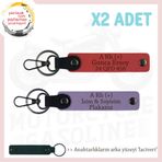 MiaWiki İsim Plaka ve A Rh (+) Kan Grubu Anahtarlık Set, Standart, MH-KAN-MT-5968x2, Nar Çiçeği-Mor Menekşe-lacivert, üniseks-yetişkin