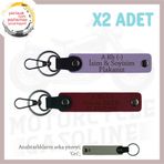 MiaWiki İsim Plaka ve A Rh (-) Kan Grubu Özel Üretim 2'li Anahtarlık, Standart, MH-KAN-MT-6845x2, Mor Menekşe-Bordo-gri, üniseks-yetişkin