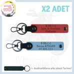 MiaWiki İsim Plaka ve B+ Kan Grubu Kişiye Özel Anahtarlık Set, Standart, MH-KAN-MT-7942x2, Nar Çiçeği-Gök Mavi-lacivert, üniseks-yetişkin