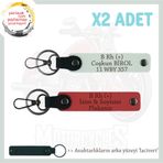 MiaWiki İsim Plaka ve B Rh (+) Kan Grubu Anahtarlık Set, Standart, MH-KAN-MT-7926x2, Nar Çiçeği-Beyaz-lacivert, üniseks-yetişkin