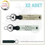 MiaWiki İsim Plaka ve B Rh (+) Kan Grubu Anahtarlık, Standart, MH-KAN-MT-7514x2, Beyaz-Sütlü Kahve-lacivert, erkek