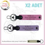 MiaWiki İsim Plaka ve Kan Grubu Anahtarlık Motor Seti, Standart, MH-KAN-MT-8880x2, Mor Menekşe-Pembe-sütlü kahve, üniseks-yetişkin