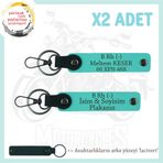 MiaWiki İsim Plaka ve Kan Grubu Anahtarlık Motor, Standart, MH-KAN-MT-9186x2, Turkuaz-lacivert, üniseks-yetişkin