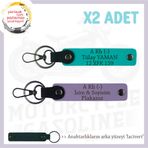 MiaWiki İsim Plaka ve Kan Grubu Anahtarlık Motosiklet, Standart, MH-KAN-MT-6867x2, Mor Menekşe-Koyu Turkuaz-lacivert, üniseks-yetişkin