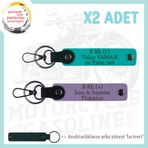 MiaWiki İsim Plaka ve Kan Grubu Anahtarlık Motosiklet, Standart, MH-KAN-MT-7867x2, Mor Menekşe-Koyu Turkuaz-lacivert, üniseks-yetişkin