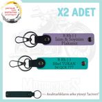 MiaWiki İsim Plaka ve Kan Grubu Anahtarlık Motosiklet, Standart, MH-KAN-MT-8867x2, Mor Menekşe-Koyu Turkuaz-lacivert, üniseks-yetişkin