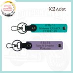 MiaWiki İsim Plaka ve Kan Grubu Motosiklet Anahtarlığı, Standart, MH-KAN-MT-4493x2, Mor Menekşe-Koyu Turkuaz, üniseks-yetişkin
