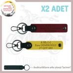 MiaWiki İsim Plaka ve Kan Grubu Özel Üretim Anahtarlık, Standart, MH-KAN-MT-6116x2, Sarı-Bordo-lacivert, üniseks-yetişkin