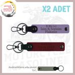 MiaWiki İsim Plaka ve Kan Grubu Özel Üretim Anahtarlık, Standart, MH-KAN-MT-7845x2, Mor Menekşe-Bordo-gri, üniseks-yetişkin