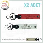 MiaWiki İsim Plaka ve Kan Grubu Yazılı Anahtarlık Set, Standart, MH-KAN-MT-6928x2, Nar Çiçeği-Beyaz-sütlü kahve, üniseks-yetişkin