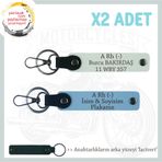 MiaWiki İsim Plaka ve Kan Grubu Yazılı Anahtarlık, Standart, MH-KAN-MT-6541x2, Gök Mavi-Beyaz-lacivert, üniseks-yetişkin