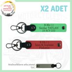 MiaWiki İsim Plaka ve Kan Grubu Yazılı Anahtarlık, Standart, MH-KAN-MT-8935x2, Nar Çiçeği-Fıstık Yeşil-gri, üniseks-yetişkin