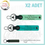 MiaWiki İsim Plaka ve Kan Grubu Yazılı Deri Anahtarlık, Standart, MH-KAN-MT-10325x2, Yeşil-Koyu Turkuaz-yeşil, üniseks-yetişkin