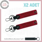 MiaWiki İsim & Plaka Yazılabilir Kişiye Özel Anahtarlık, Standart, MH-KAN-MT-11777x2, Kırmızı-siyah, üniseks-yetişkin