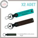 MiaWiki İsim Plaka Yazılı Deri Anahtarlık Motorsiklet, Standart, MH-KAN-MT-11615x2, Koyu Turkuaz-Koyu Kahve-yeşil, kadın