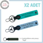 MiaWiki İsim Plaka Yazılı Kişiye Özel 2'li Anahtarlık, Standart, MH-KAN-MT-11610x2, Koyu Turkuaz-Gök Mavi-yeşil, üniseks-yetişkin