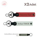 MiaWiki İsim & Soyisim Kişiselleştirilmiş 2'li Anahtarlık, Standart, MH-KAN-1725x2, Nar Çiçeği-Beyaz-Gri, üniseks-yetişkin