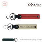 MiaWiki İsim & Soyisim Kişiselleştirilmiş 2'li Anahtarlık, Standart, MH-KAN-1790x2, Nar Çiçeği-Sütlü Kahve-Lacivert, üniseks-yetişkin
