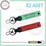 MiaWiki İsim Ve Plaka Özel Tasarım Deri Anahtarlık, Standart, MH-KAN-MT-12018x2, Nar Çiçeği-Yeşil-sütlü kahve, üniseks-yetişkin