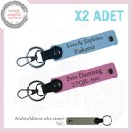 MiaWiki İsim Ve Plaka Yazılı 2'li Anahtarlık Motor, Standart, MH-KAN-MT-11822x2, Mavi-Pembe-gri, üniseks-yetişkin