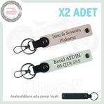 MiaWiki İsim Ve Plaka Yazılı Anahtarlık Set Motorcu, Standart, MH-KAN-MT-12047x2, Pudra-Beyaz-siyah, üniseks-yetişkin