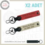MiaWiki İsim Ve Plaka Yazılı Anahtarlık Set x2, Standart, MH-KAN-MT-11991x2, Nar Çiçeği-Sütlü Kahve-siyah, üniseks-yetişkin