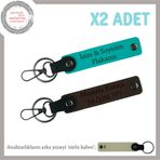 MiaWiki İsim Ve Plaka Yazılı Hediye 2'li Anahtarlık Set, Standart, MH-KAN-MT-11614x2, Koyu Turkuaz-Koyu Kahve-sütlü kahve, üniseks-yetişkin