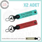 MiaWiki İsim Ve Plaka Yazılı Kişisel Anahtarlık x2'li, Standart, MH-KAN-MT-11997x2, Nar Çiçeği-Turkuaz-sütlü kahve, üniseks-yetişkin
