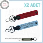 MiaWiki İsim ve Plaka Yazılı Motosiklet Anahtarlık, Standart, MH-KAN-MT-11746x2, Kırmızı-Gök Mavi-gri, üniseks-yetişkin