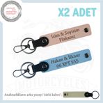 MiaWiki İsim Ve Plaka Yazılı Özel Anahtarlık, Standart, MH-KAN-MT-12224x2, Yavruağzı-Gök Mavi-sütlü kahve, üniseks-yetişkin