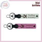 MiaWiki İsim ve Soyisim Yazılabilir 2'li Anahtarlık, 11.5 cm x 2.3 cm, MH-KAN-33222x2, beyaz-pembe, üniseks-yetişkin