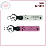 MiaWiki İsim ve Soyisim Yazılabilir 2'li Anahtarlık, Standart, MH-KAN-33870x2, beyaz-pembe, üniseks-yetişkin